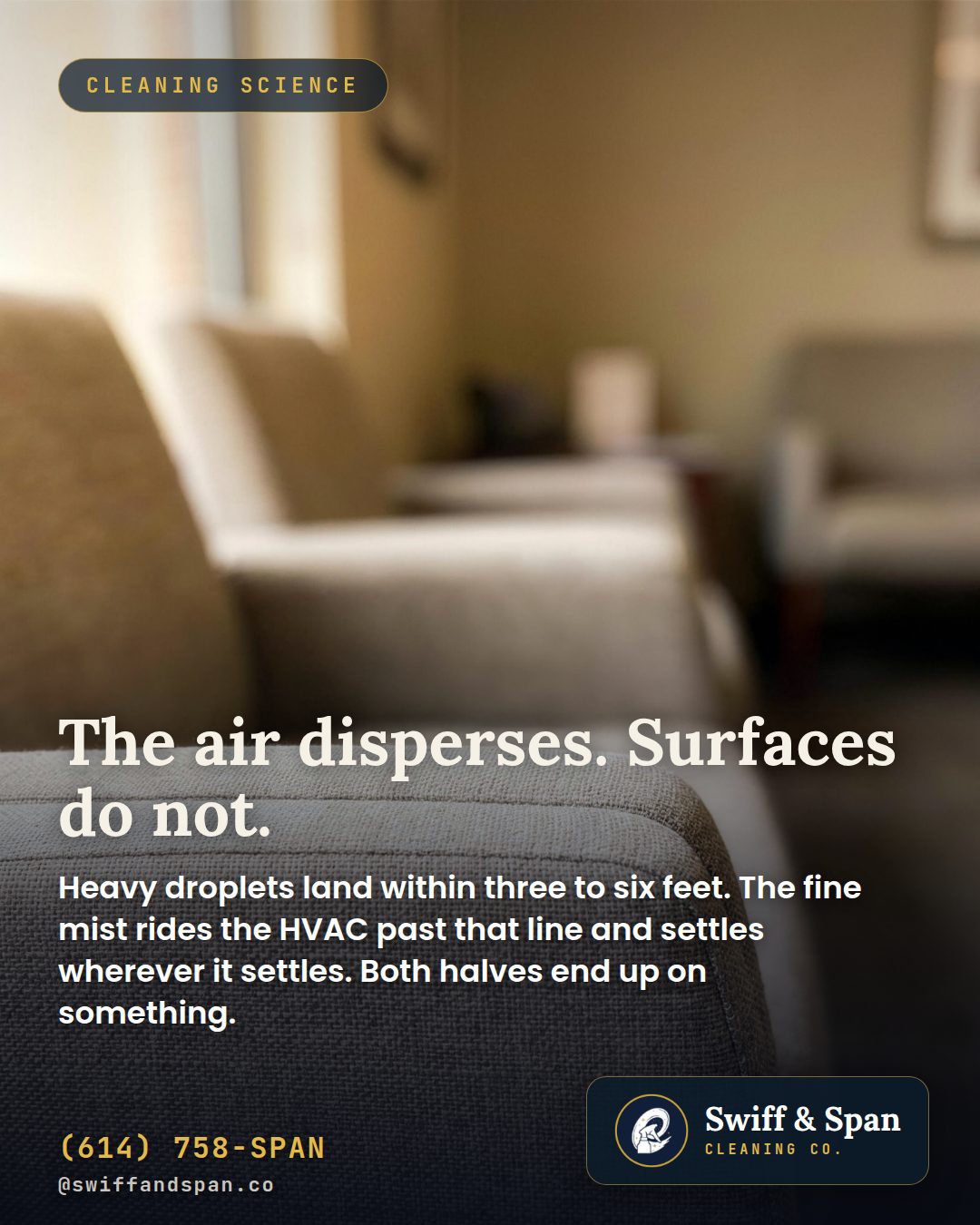 Swiff & Span info card: A sneeze doesn't stop at 3 feet.