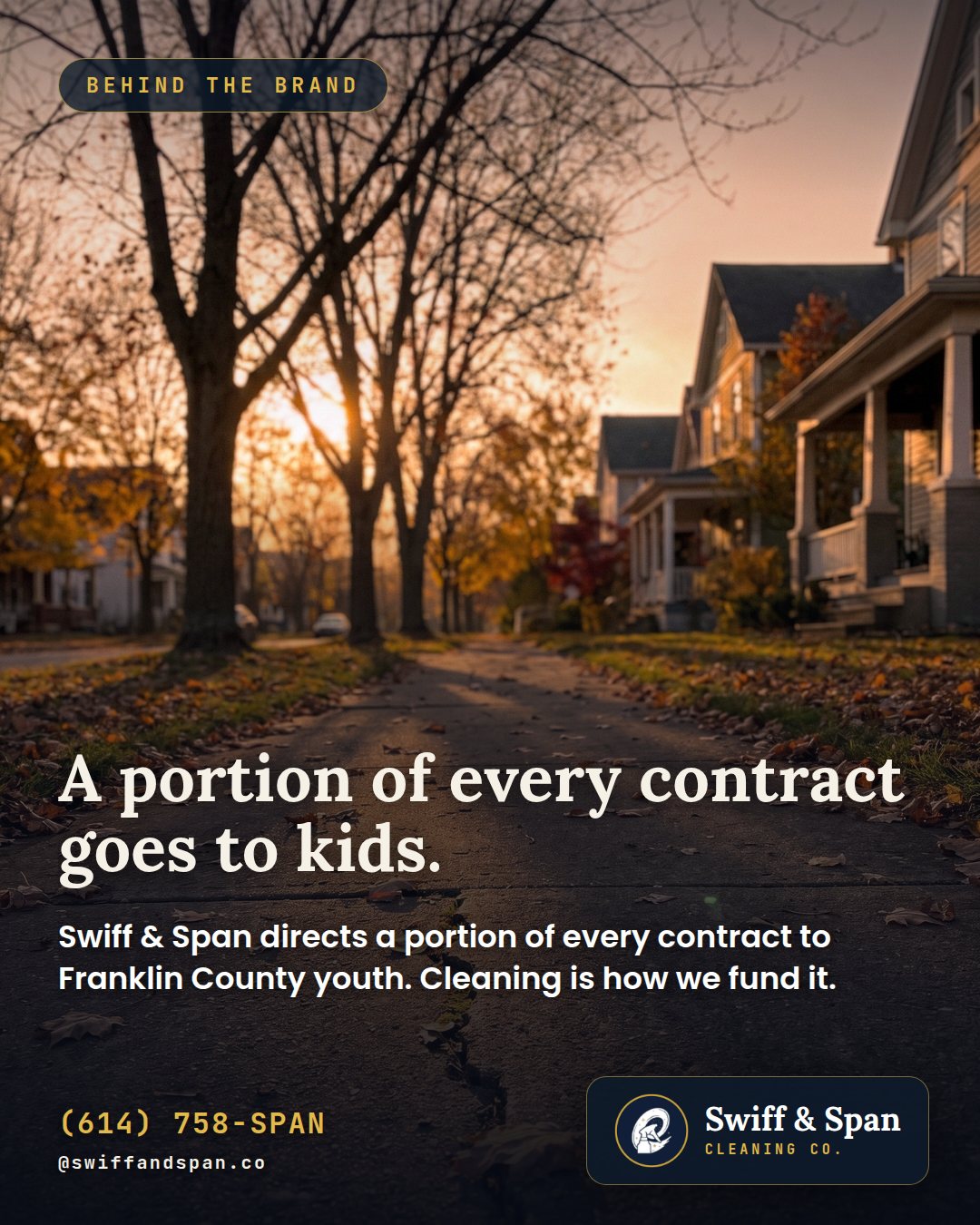 Swiff & Span photo card: A portion of every contract goes to kids.