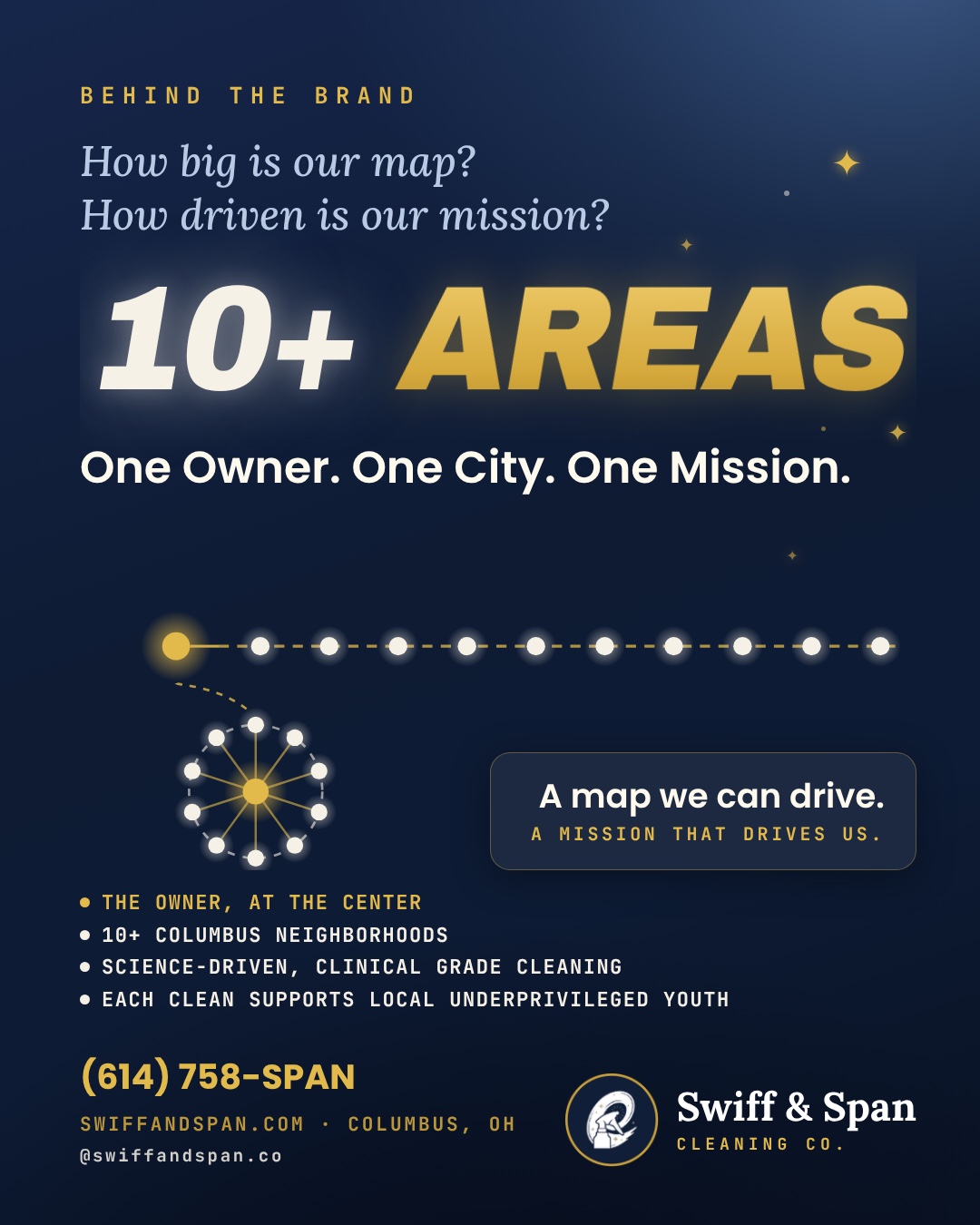 Swiff & Span brand card for One Mission: Science-Backed Clinical Cleaning With a Social Impact
