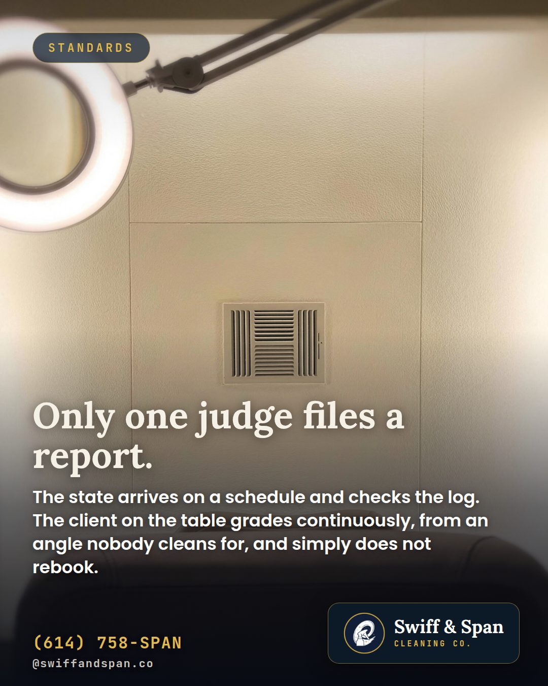 Swiff & Span info card: You can pass every inspection and still lose the client.