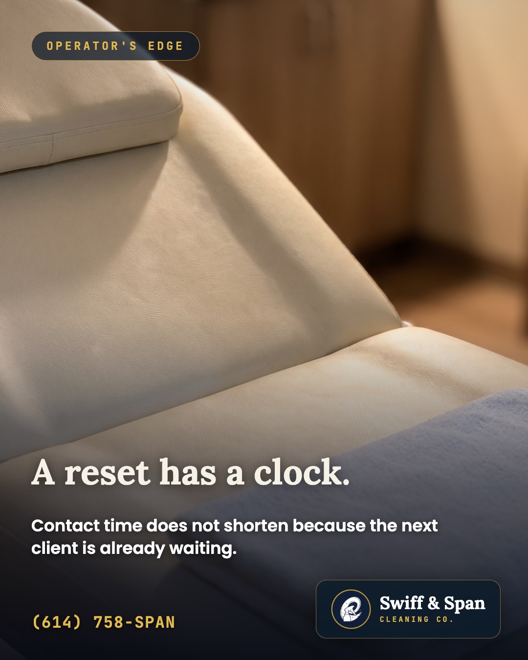 Swiff & Span brand card for `How Long Should a Treatment Room Reset Take? | Columbus`