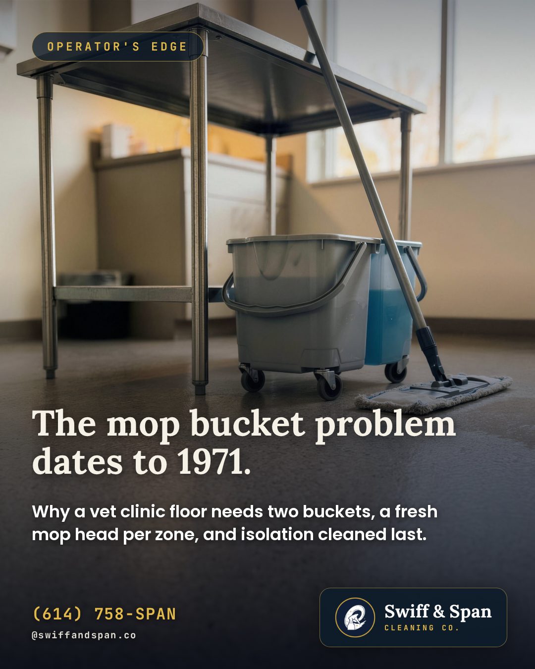 Swiff & Span brand card for Two-Bucket Mopping in a Vet Clinic: The 1971 Evidence