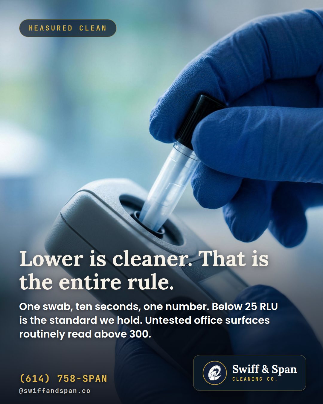 Swiff & Span info card: Clean is a number.